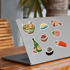 hawaii sushi stickers on laptop