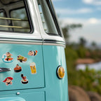 hawaii sushi stickers on van