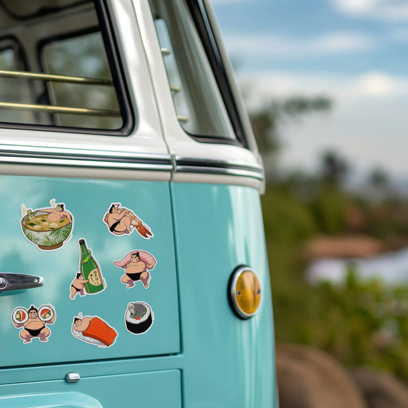 hawaii sushi stickers on van